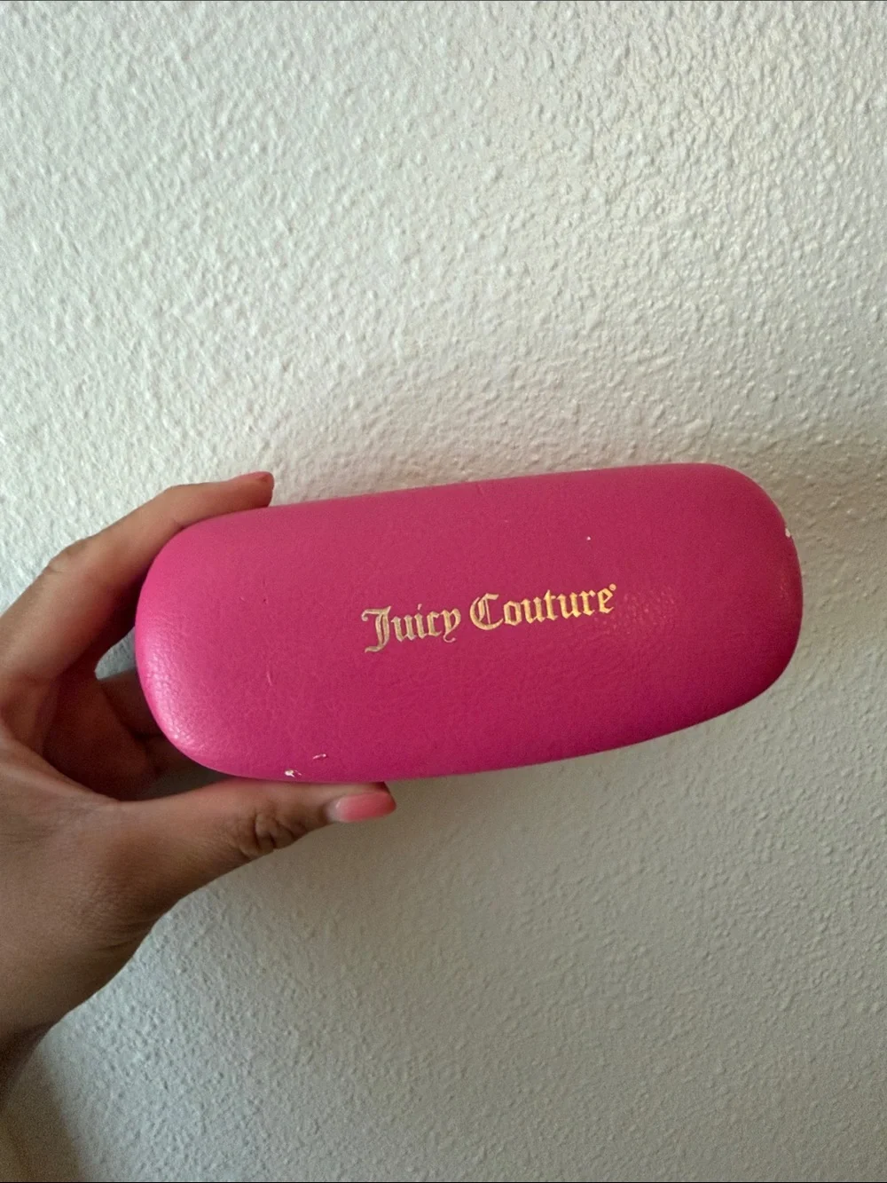 Juicy Couture Fuchsia Hard Sunglasses Case with Gold Logo